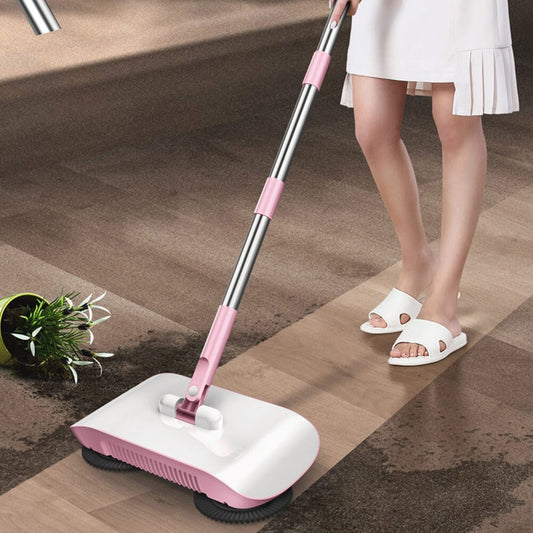3-in-1 Manual Floor Sweeper Mop with Built-In Dustpan