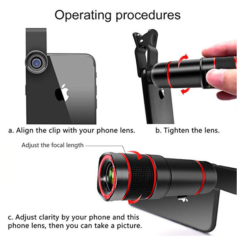 20× Smartphone Telescope Lens – Universal Clip-On Zoom Lens