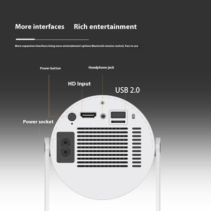 Portable Smart Projector with 180° Rotation