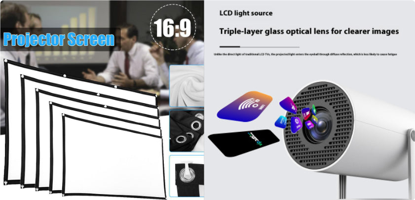 Portable Smart Projector with 180° Rotation