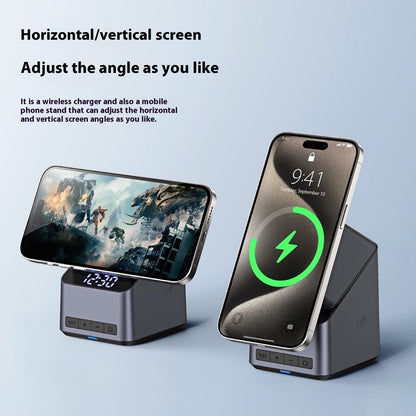 Rotating Wireless Charging Station with Digital Clock