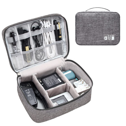 Waterproof Travel Electronics Organizer Case with Adjustable Compartments