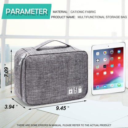 Waterproof Travel Electronics Organizer Case with Adjustable Compartments
