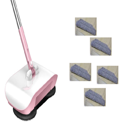3-in-1 Manual Floor Sweeper Mop with Built-In Dustpan