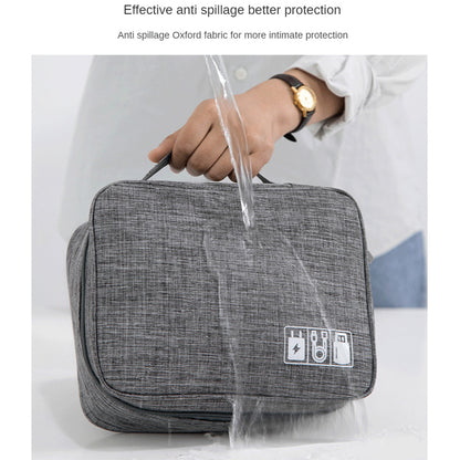 Waterproof Travel Electronics Organizer Case with Adjustable Compartments