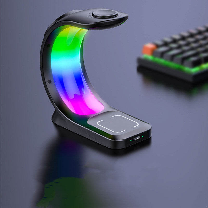 4-in-1 Magnetic Wireless Charging Station with RGB Ambient Light