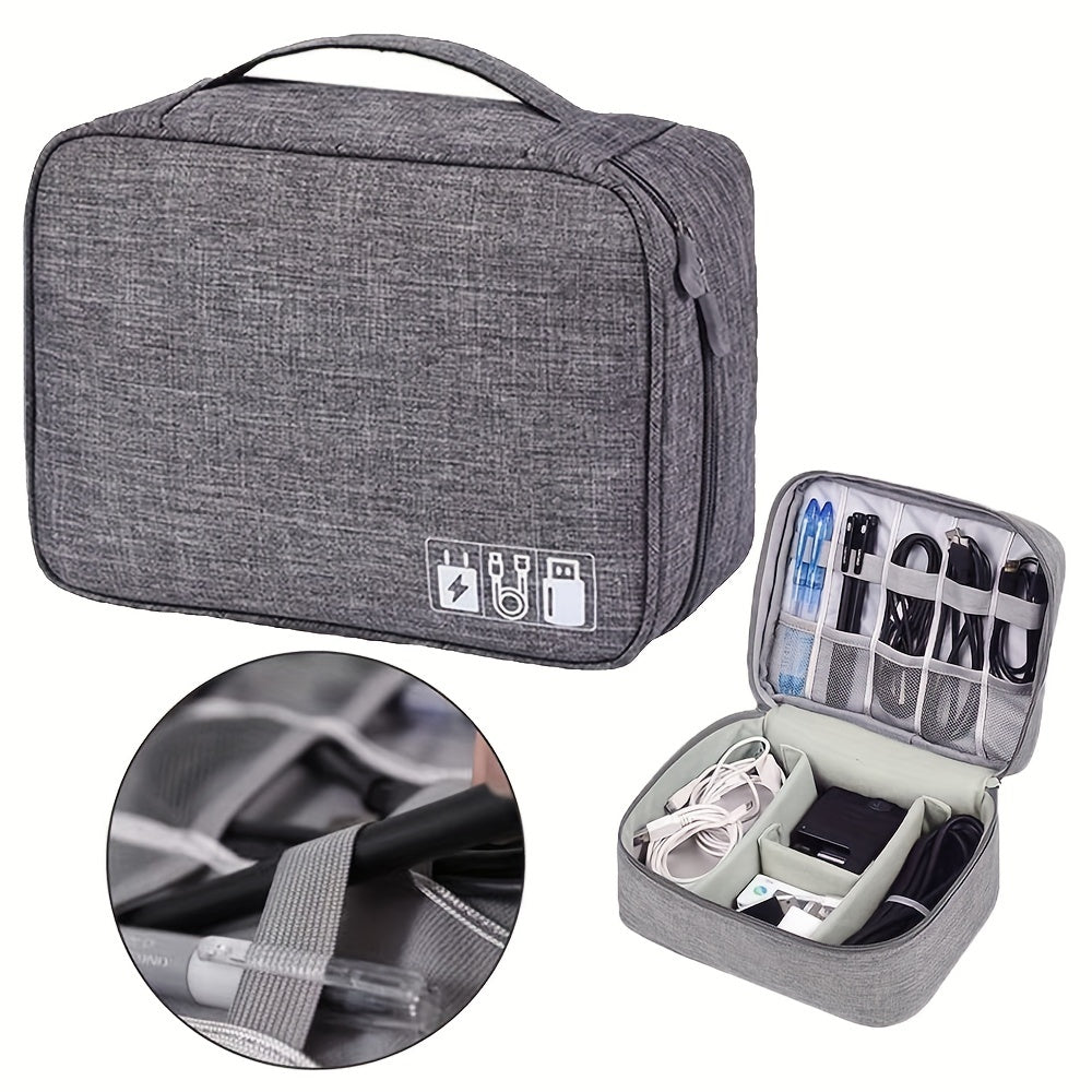 Waterproof Travel Electronics Organizer Case with Adjustable Compartments