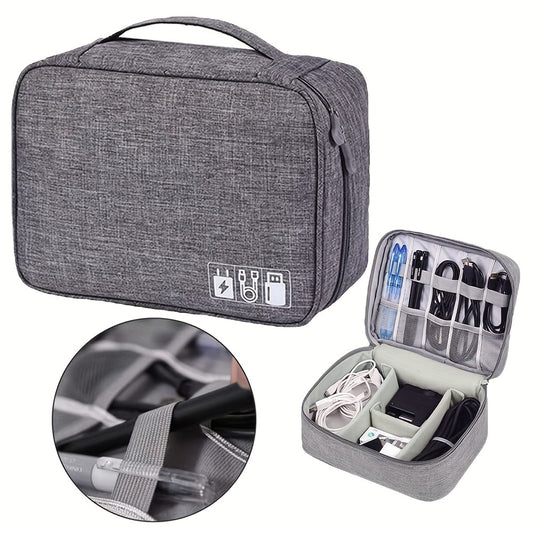 Waterproof Travel Electronics Organizer Case with Adjustable Compartments