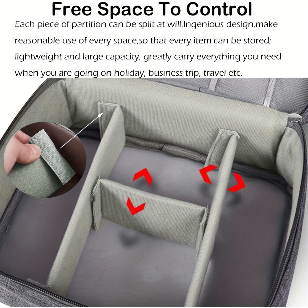 Waterproof Travel Electronics Organizer Case with Adjustable Compartments