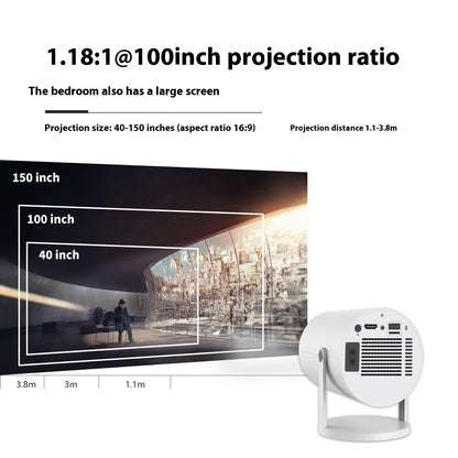 Portable Smart Projector with 180° Rotation